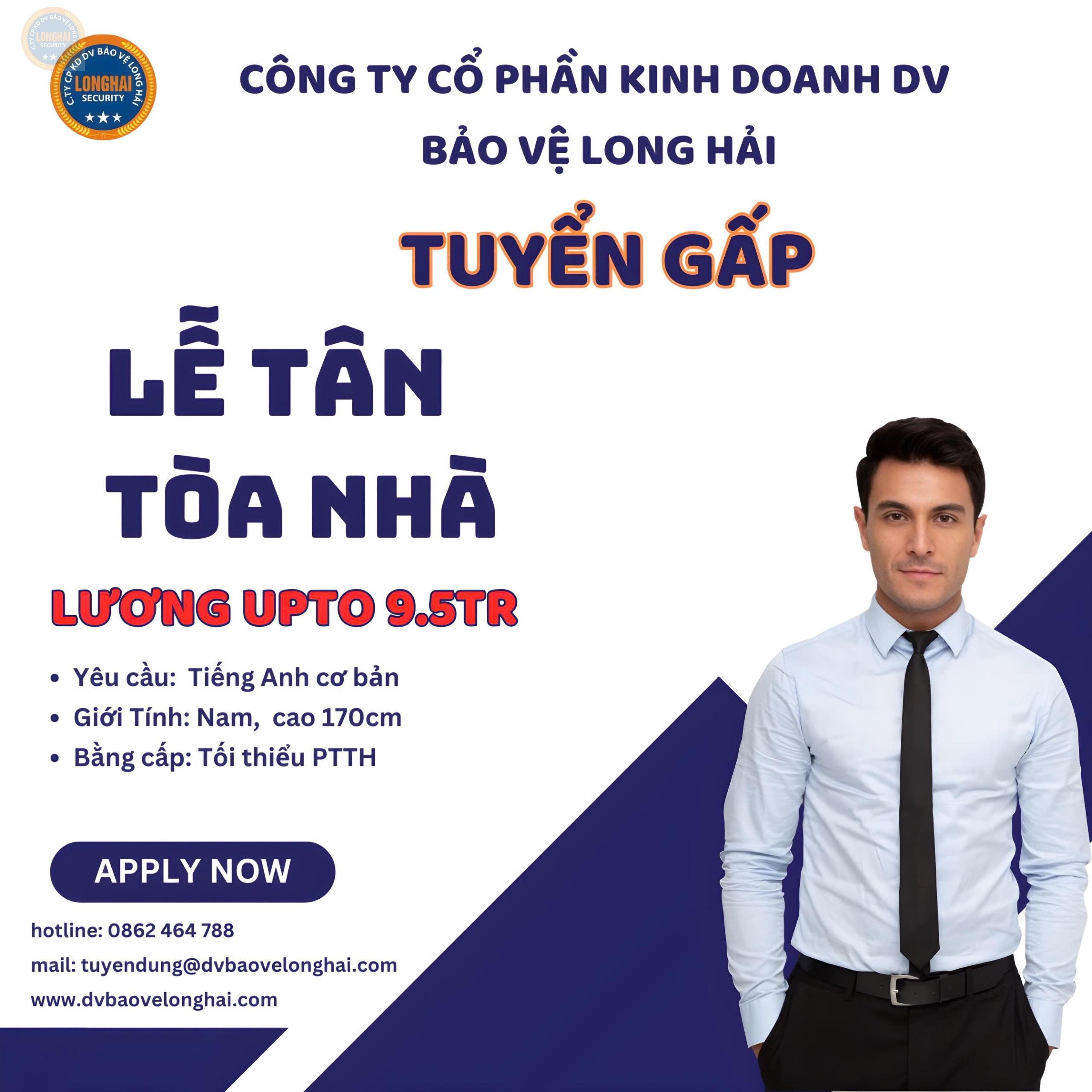 |PHÚ NHUẬN| TUYỂN GẤP LỄ TÂN TÒA NHÀ